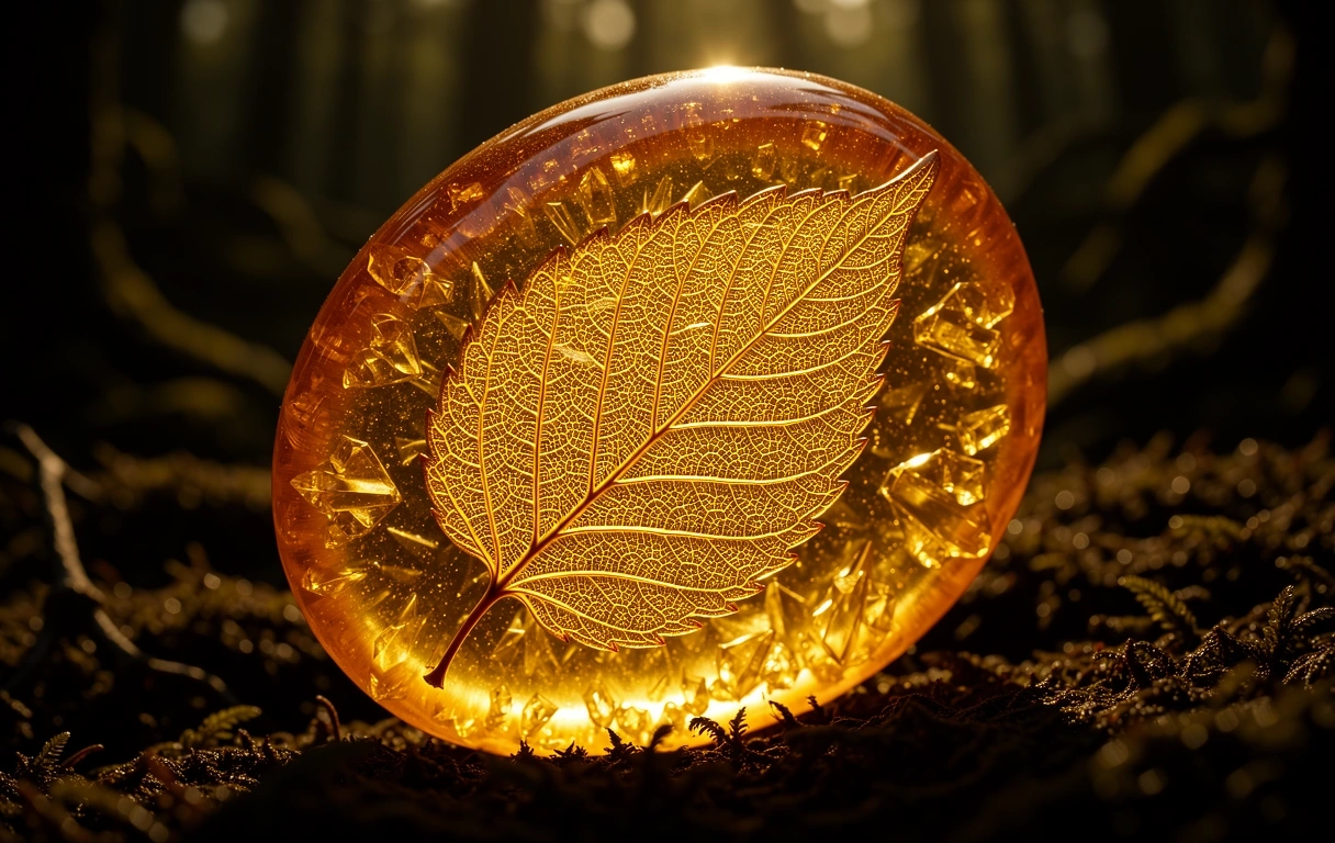 Textured amber surface